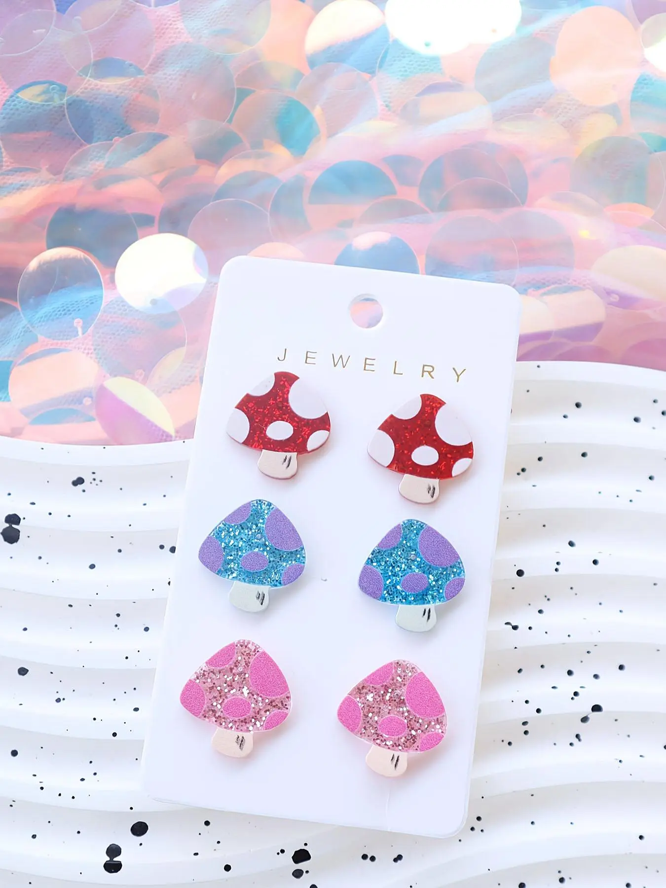 Mushroom Design Earrings, Cute Acrylic Earrings for Women & Girls, Pretty Studs, Fashion Jewelry for Party, Daily Clothing Decor, Trendy All-match & Exquisite Jewelry for Birthday Gift