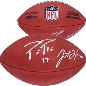 Justin Herbert and Philip Rivers Los Angeles Chargers Autographed Duke Full Color Football - Fanatics Authentic Certified