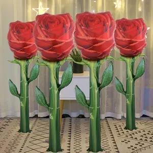 1pc Giant Realistic Rose Balloon, 59 Inch Wedding Decoration, Engagement Party Decor, Birthday Party, Mother's Day, Valentine's Day