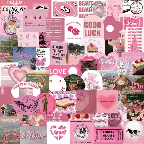 Y2k Series Sticker, 56/1120pcs Cute Cartoon Pattern Decorative Sticker, DIY Decals for Water Bottle, Laptop, Phone Case, Scrapbooking, Journal Making, Ornaments