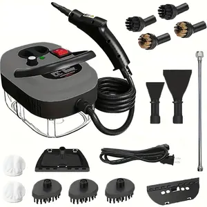 2500W portable multi-purpose steam cleaner, high-pressure multi-purpose steam cleaner, fast heating, 6 adjustable speeds, high-temperature sterilization, and a 1.2L water tank. Suitable for kitchens and carpets.