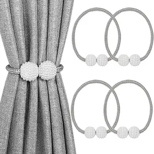 Magnetic Curtain Tiebacks, 4 Counts Classic European Curtain Holdbacks for Drapes, Used for Home and Office Decoration, Interior Decoration Accessories