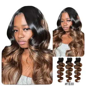 [Wequeen] #T1B/P4/27 Highlight Hair Bundles Brazilian Colored 100% Human Hair #FB30 Body Wave Straight Quick Weave Sew in/Glue in Budget Friendly 10A Valentine Gifts