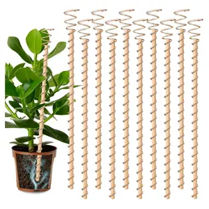 10PCS Electroculture Plant Stakes – Copper Coil Garden Antenna Rods (13.5” & 17”) Tensor Rings Kit for Vegetable & Plant Growth Support