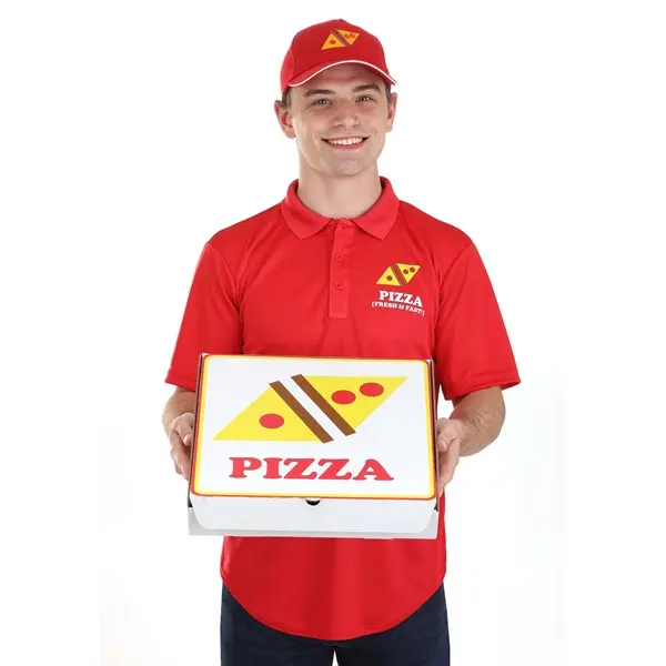 Adult Pizza Delivery Guy Costume with Box