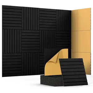 12 Pack Soundproof Wall Panels, 0. inch Thicker High Density Acoustic  Panels, Peel and Stick Sound Proof Panels for Wall Studio Office Ceiling-Deep Camel