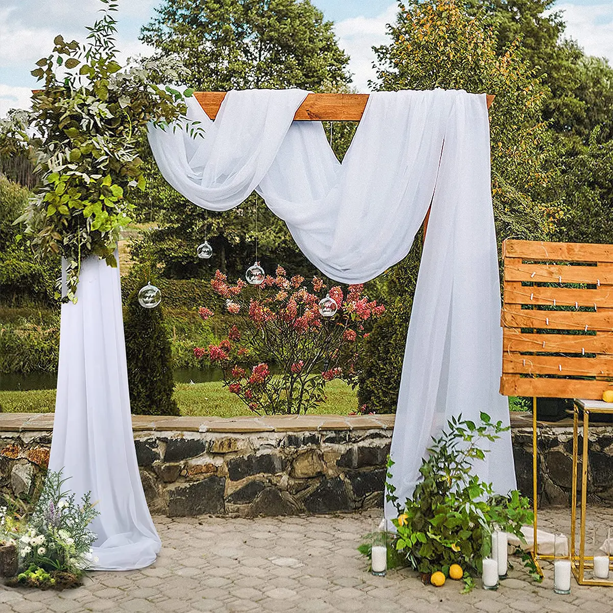 New Wedding Arch Drape Chiffon Fabric Draping Curtain Dy Wedding Birthday Party Decor Draping Ceremony Reception Hanging Decor Gifts