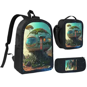 Personalized Backpack Triple Set, Including Bag and Card Wallet, Functionally Designed for Daily Habits and Travel, Customizable