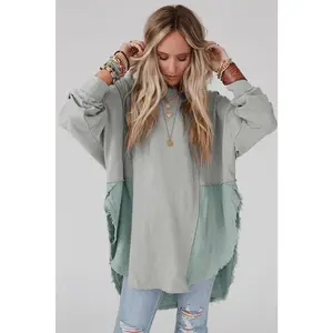 Curved Hem Dolman Sleeve Top