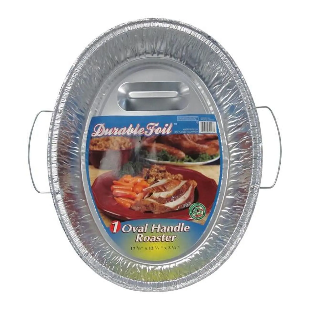 Home Plus Disposable Aluminium Oval Roaster Pan with Roast Rack - 12 Pans Cookware, 3-1/4" D x 12-3/4" W x 17-3/8" L, Durable, Ideal for Family Events & Grilling