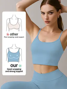 Women's Tank TOP Solid Color Wireless Seamless Sports Bra Top, All-Season Fitness & Yoga Training Tank