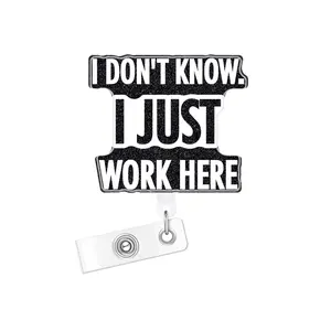 Slogan Graphic Badge Reel, Badge Buddy Nursing, 1 Count Acrylic Bling Retractable Badge Holder for Nurses, Doctors, Students, Workers, Volunteers, Badge Reels Retractable