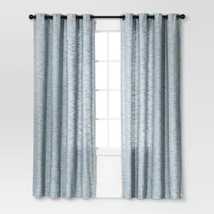 1pc 54"x95" Light Filtering Diamond Weave Window Curtain Panel Blue - Threshold