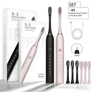 Rechargeable Electric Toothbrush for Adults with 4 Replacement Brush Heads, Deep Cleaning Sonic Toothbrush, Whitening Teeth, Gum Care, Soft Bristles Daily Oral Care Cleansing Cleansing