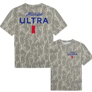 Michelod Ultra Mossy Oak Bottomland Tee - Hunting Camo Shirt, Soft Stretch Cotton, Full Size S-5XL
