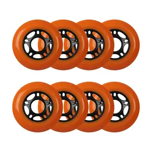 Player's Choice Outdoor Inline Skate Wheels - 80mm 89A Orange (8-Pack)