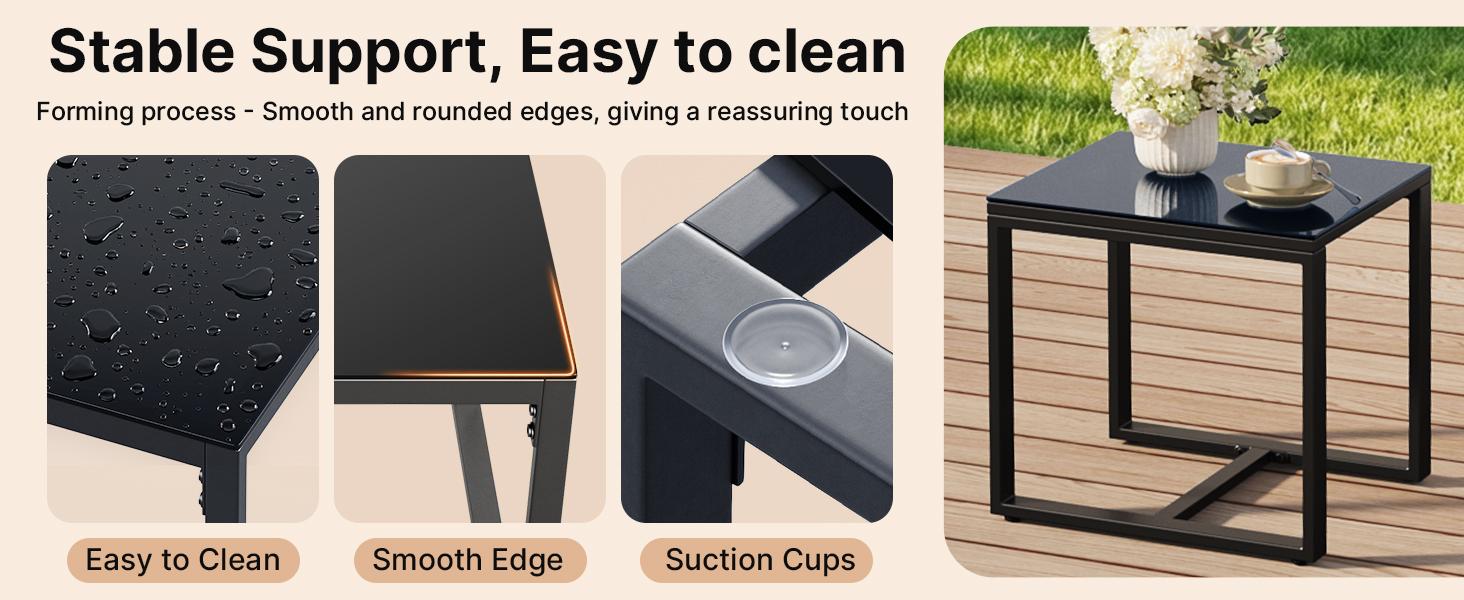 Gizoon 3 Pieces Patio Furniture Set Rocking Bistro Set Outdoor Rattan Conversation with Coffee Table for Garden Balcony Backyard Poolside (Grey Cushion) Ergonomic