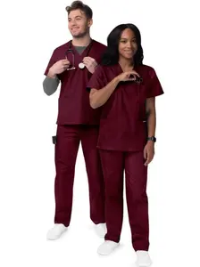 Unisex V-Neck/Drawstring Pant Scrub Set