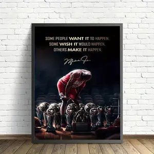 Michael Jordan Goat Basketball Player Poster, Sport Star Wall Art