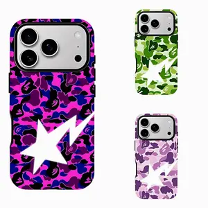 BAPE Camouflage Lightning Star Phone Case Compatible with iPhone 11, 12, 13, 14, 15, 16, 17 & more – check our available sizes
