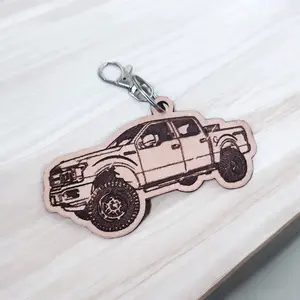 Customizable Engraved Truck Leather Keychain