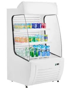 【Father's Day】VEVOR Open Air Merchandiser, 2-Tier Shelving Commercial Refrigerator, Grab and Go Display Cooler Refrigerator with Air Curtain, LED Advertising Light, Fits for Restaurants, Stores, Office, 12.7cu.ft.