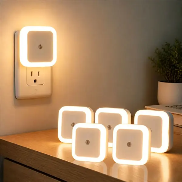 【Summer Vibes】Compact LED Dusk-to-Dawn Wall Night Light - Warm White, AC Power, 50 Lumens, Plug-In, Soft Diffusion, Indoor Use, Night Navigation, Home Bathroom Lighting, Festive Party Gift, Led Dusk-Dawn