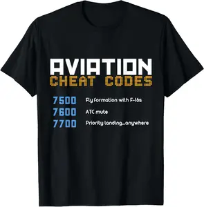 Cotton Gift Tee Aviation Cheat Codes Shirt, Aviation Tee, Pilot Tee T-Shirt Fabric Menswear for all streetwear