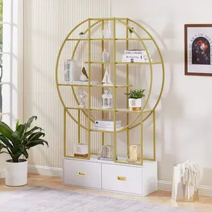 Riley Round Gold Frame Display Shelf