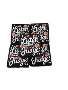 F22- (1)PC 1.1" We listen and we don't judge... Focal Bead for DIY Keychains, Wristlets, Cup Charms, Car Charms ETC