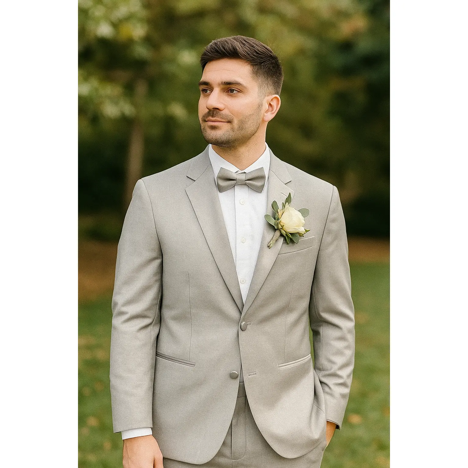 Caravelli T600512H-600538 Slim Fit Tuxedo Light Grey