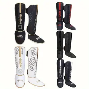 Professional Boxing Shin Guards, 1 Pair PU Leather Boxing Shin Instep Guards, Protective Gear for Boxing, Muay Thai, Kickboxing