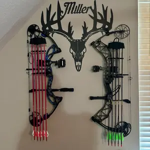 Personalized Metal Bow Holder Durable Powder Coated Steel Hunting Accessory Custom Monogram Design for Hunters