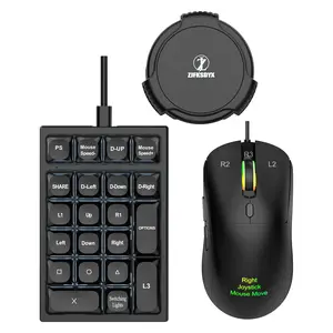 ZJFKSDYX Keyboard & Mouse for PS4 – Professional Adapter，21-Key Mechanical Keyboard, Gaming Mouse, 1:1 Controller Mapping, Plug & Play for Playing FPS, RTS, R6, Apex Legends ps4 user