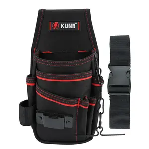 KUNN Electrician Tool Pouch with Belt Clip - 7-Pocket Lightweight Small Tool Belt Pouches for Carpenters, Technicians, HVAC - Heavy Duty Multi-Pocket Organizer for Construction, Maintenance, DIY Tools