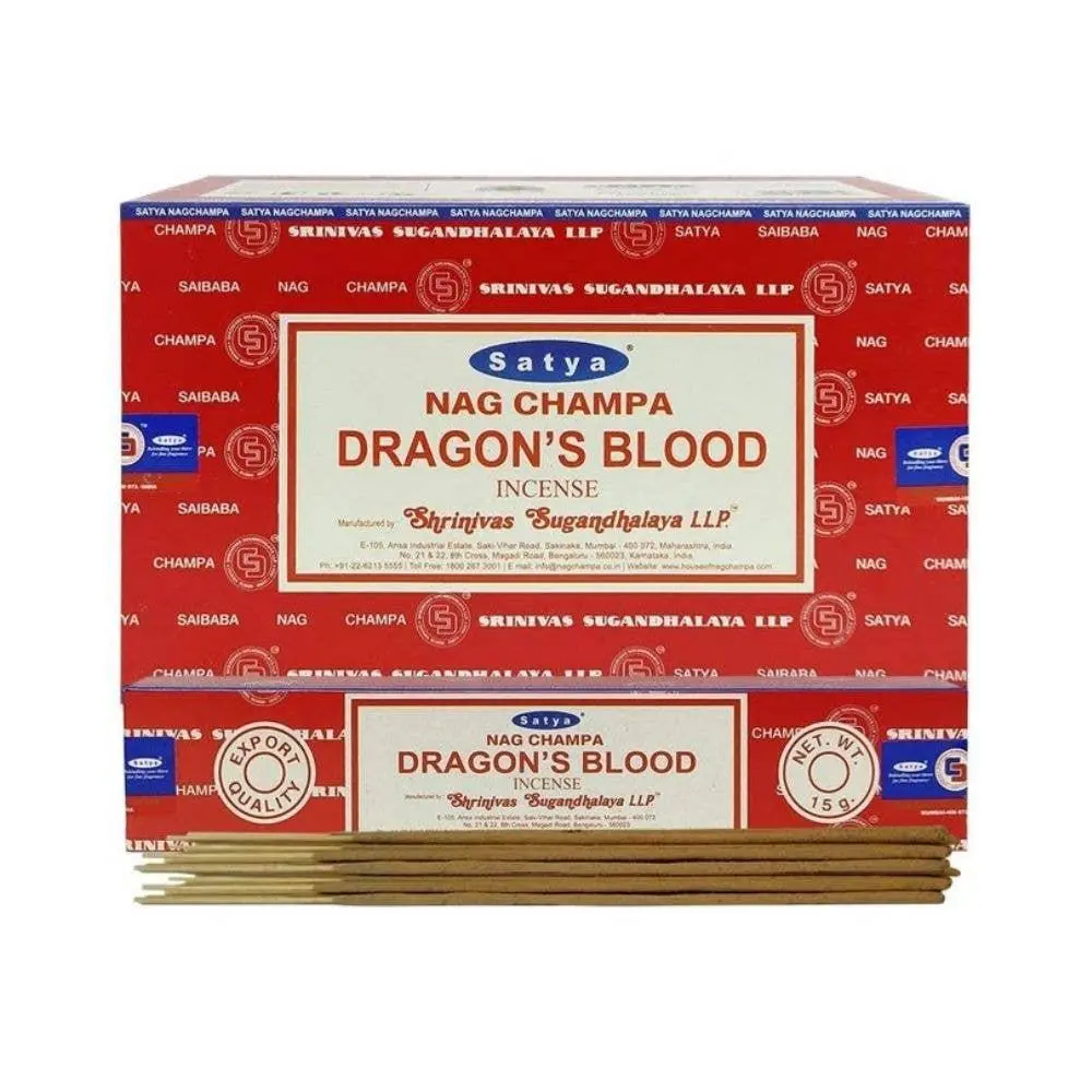 Satya Aromatic Incense - Dragon's Blood Fragrance, Long-Lasting Scent, Home Fragrance Supply for Enhancing Spiritual Atmosphere, Enhance Spiritual Atmosphere