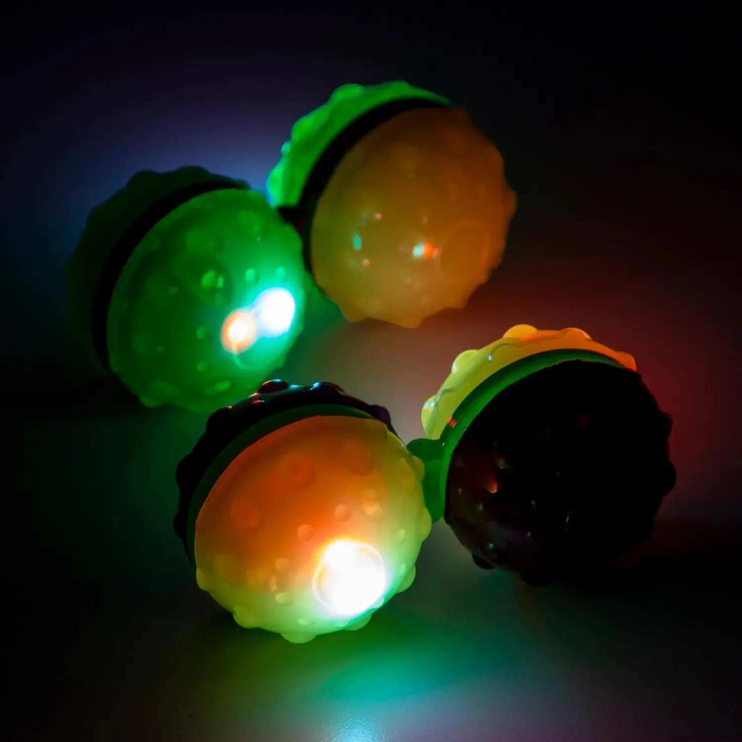 3 in Light-Up Infinity Ball Fidget Spinner Toys, 12-pc Fidgets for Kids 6 Years Above, Multicolor Classic Novelty Spinning Tops