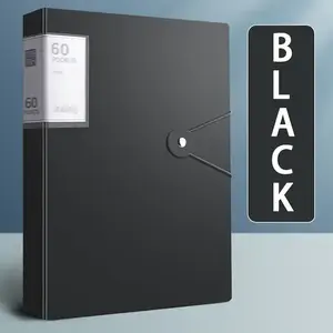 60-Pocket A4 File Folder, Suitable for A4 Size Documents and Papers, PP Material, High Transparency and Waterproof, Easy to Store and Organize, Ideal for Home, School, and Office File Storage Pastel Color Blue