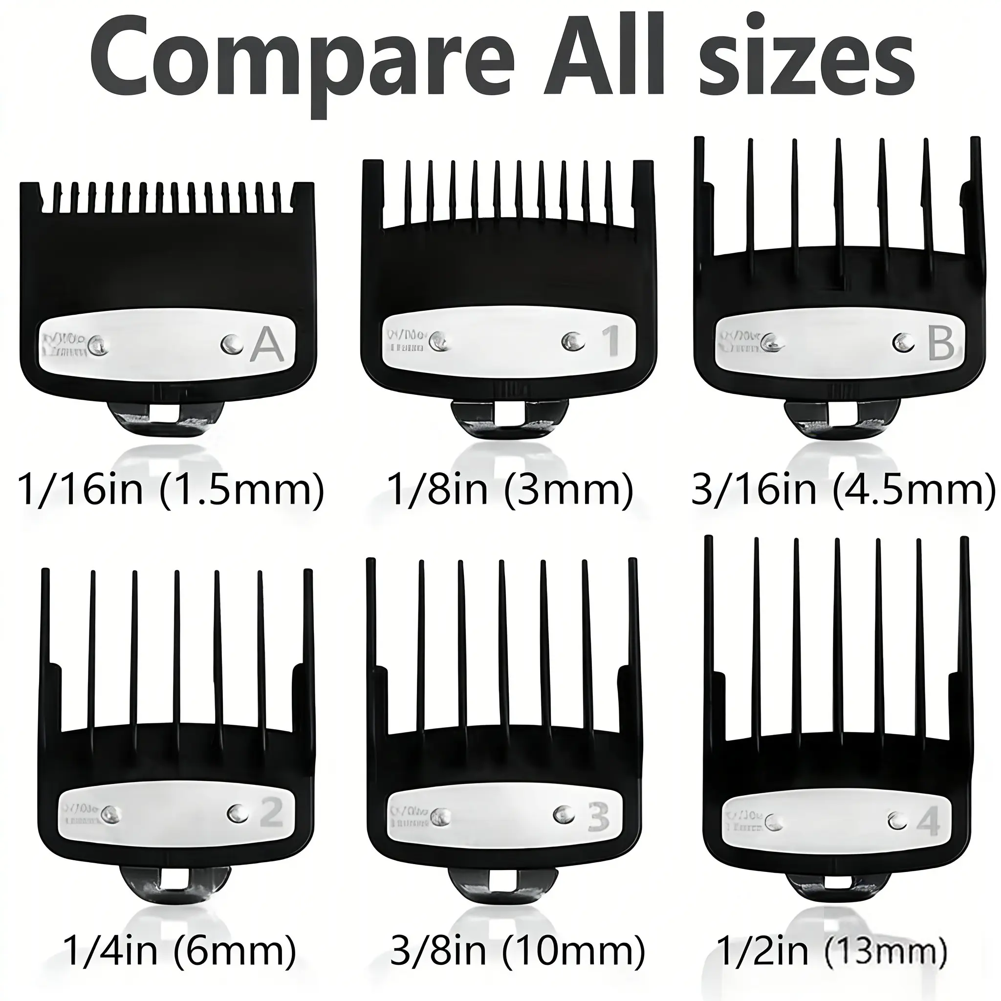 Hair Clipper Limiter Comb Set, 10pcs/set Hair Clipper Limit Comb, Professional Salon Hair Clipper Limit Comb Set, Suitable for Many Sizes Hair Trimmer