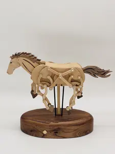 Home decoration Creative Year of the Horse Ornaments New Year Gifts Holiday Gifts Wooden Hand Crafts Unique Decorative Pieces