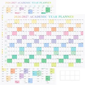 24" x 36" 2026-2027 Academic Wall Calendar, July 2026 to June 2027, Folded Large 12-Month Yearly Planner, 2-Sided Reversible Horizontal/Vertical Calendar for School Office Business