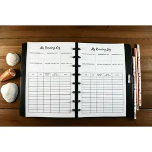Running Log Inserts for Half Letter Size Discbound Planners, Fits with Circa Junior, Arc by Staples, TUL Junior, HALF Letter Size (5.5'' x 8.5’'), (Planner sold separately)