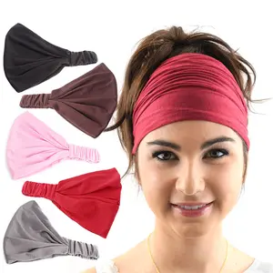 3pcs Wide Brim Breathable Sports Headbands, Classic Retro Boho Style Solid Color Headband for Fitness Yoga Running