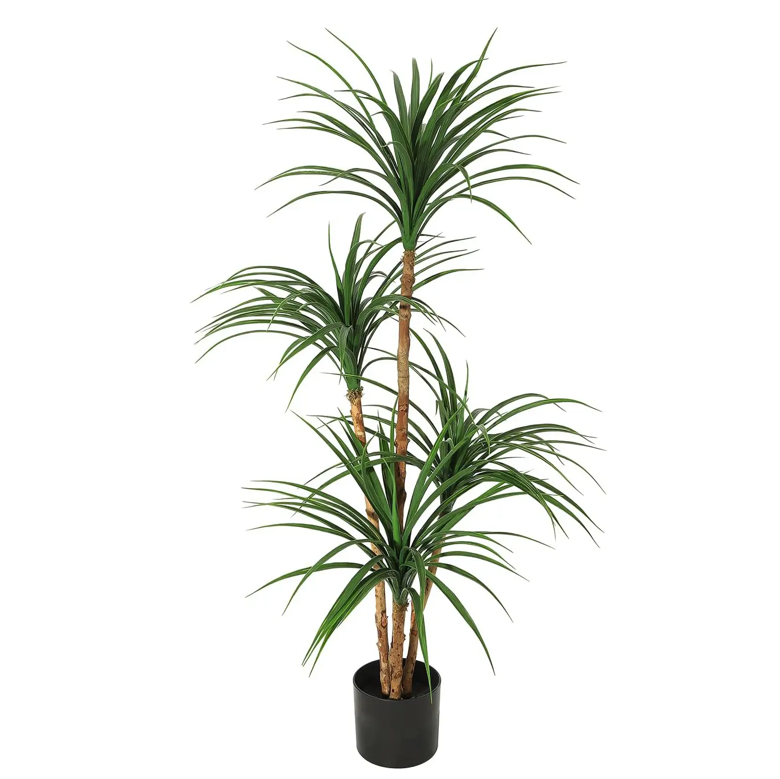 4 Ft Indoor Artificial Dracaena Tree - Lifelike Faux Plant with Textured Bark, Vibrant Leaves, Adjustable Decor, Ideal for Living Room, Office Photo Backdrops, Decorative Fruit Leaf Pot Ornament, Indoor Artificial Trees, Lifelike Artificial Trees