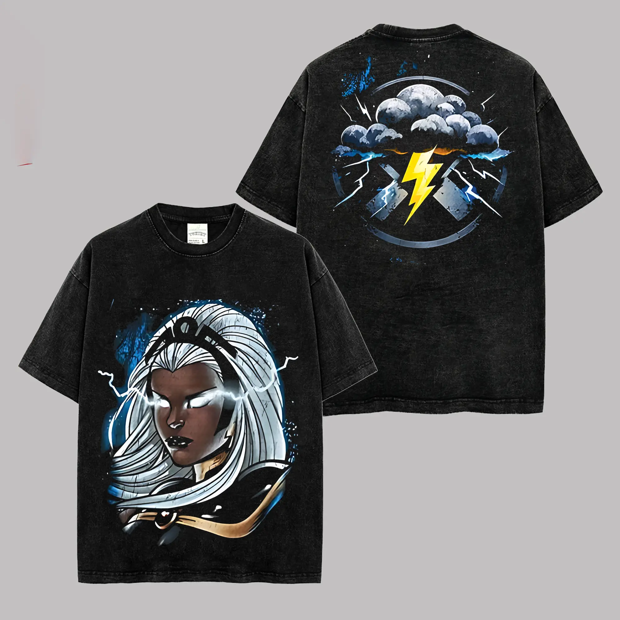The Storm Inspired Oversized Black Graphic T-Shirt, Vintage Movie Actor Fan Tee, The Xmen Shirt, Y2K Comic Style Streetwear Top, Black Cotton Unisex Tee, Retro Superhero Inspired Shirt, Gift for Movie Fans