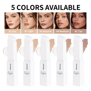 Two-In-One Color-Changing Foundation Stick Lightweight Brightening Concealer, Portable Makeup tinted foundation stick for Flawless Skin