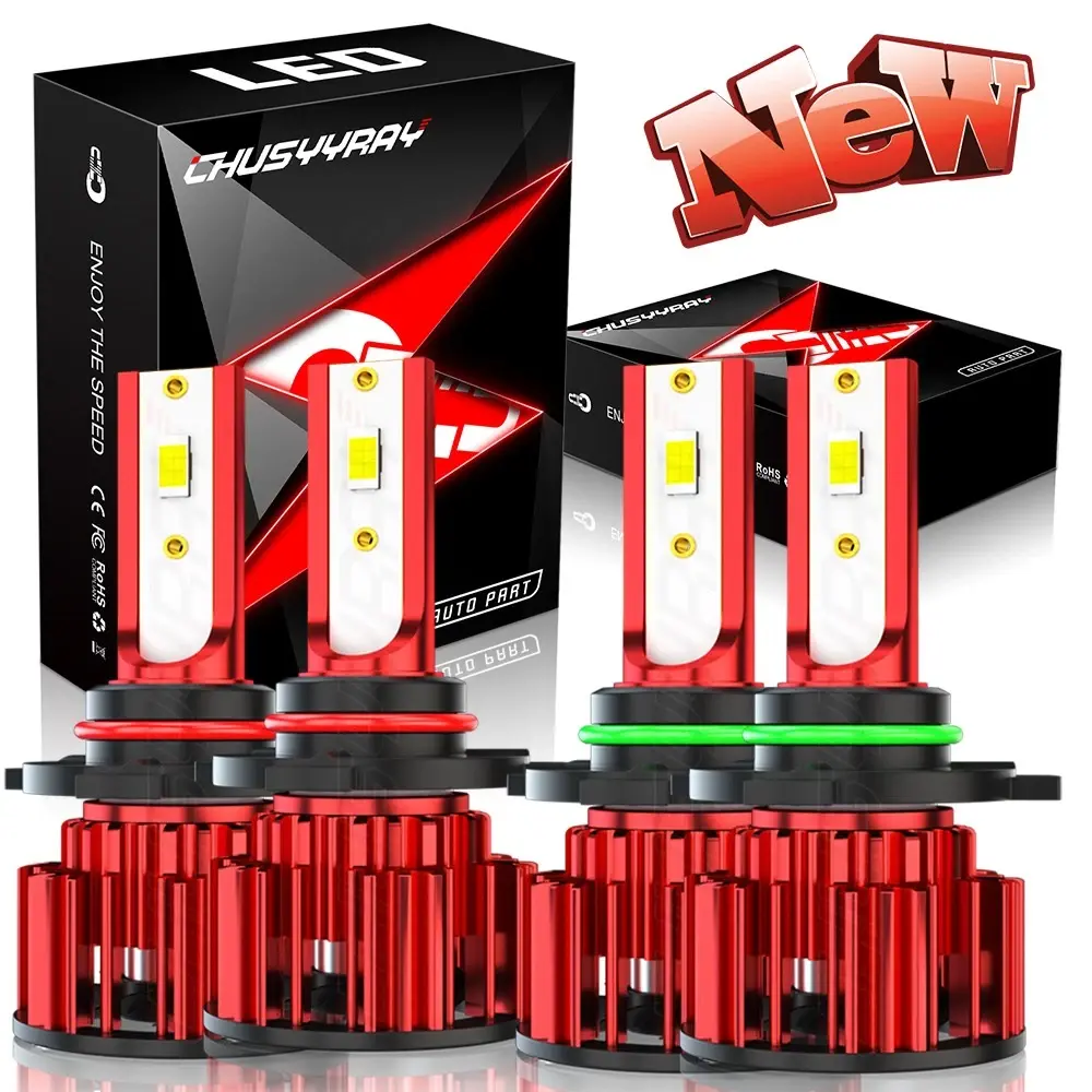 Cute Car Accessories LED Headlight Bulbs Kit H4/9003 9005/HB3 H11/H9/H8 H7 9008/H13 9007 9006/HB4  High Low Beam Light Super Bright 2X 6500K White Vehicle Led