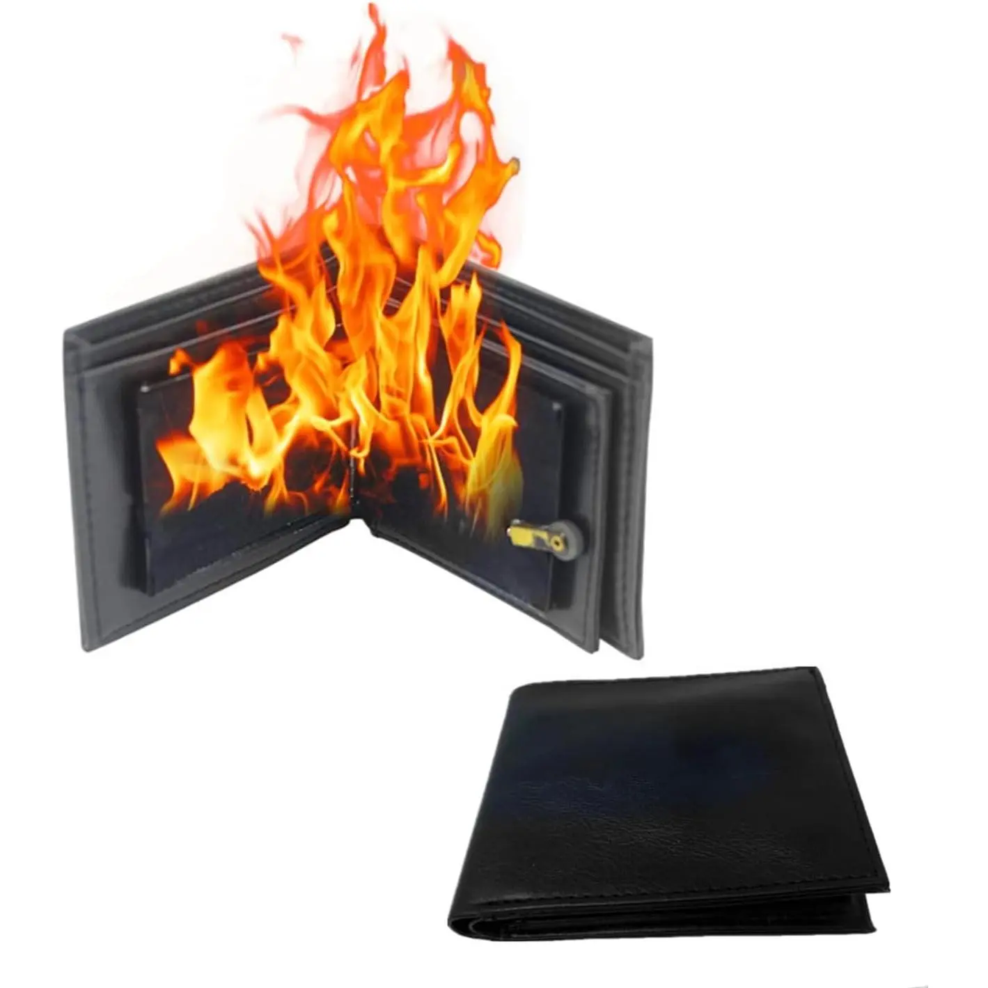 Leather Flame Effect Magic Wallet - Various Wallet Shape Magic Acrobatics Prop for Performers, Quick-Extinguish, Easy-to-Use Close-Up Comedy Routine Tool, Safe Reliable Magical Moment Creator