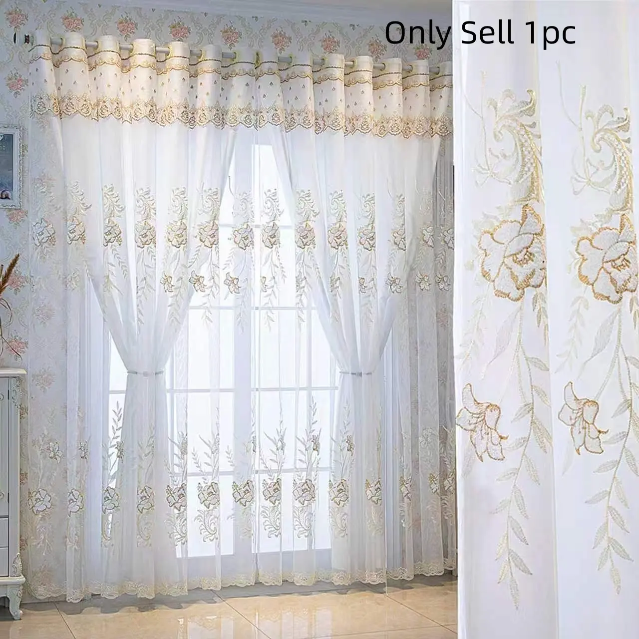 High Quality Double-Layer Sheer Curtains and Drapes for Bedroom and Living Room Decor, Elegant and Stylish Window Treatments, Home Decoration Curtain