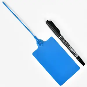 100 Plastic Tags Shipping Tags Water Proof Tags for Labeling Shipping Labels  Seals Writable Marker Ties Hanging Tags Storage Tag with One Marker Pen (Navy Blue)